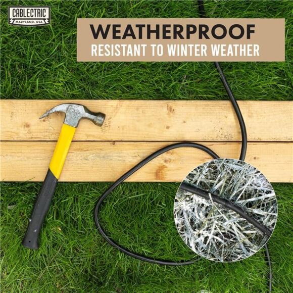 3 Pack Weatherproof Black Extension Cord 15 ft, 16/3 SJTW 15 Foot Outdoor - Picture 4 of 7